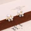 Light luxury high-end sense exquisite pearl temperament stud earrings zircon niche design sense versatile earrings fashion gentle earrings
