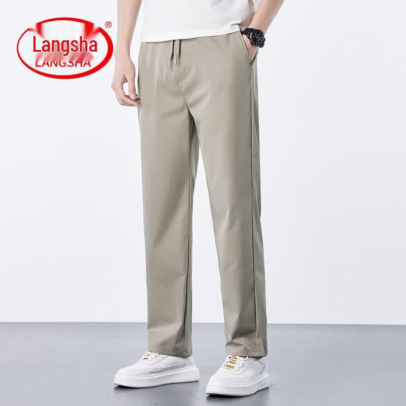 LangSha Men s Lightweight Breathable Straight-Leg Casual Pants L