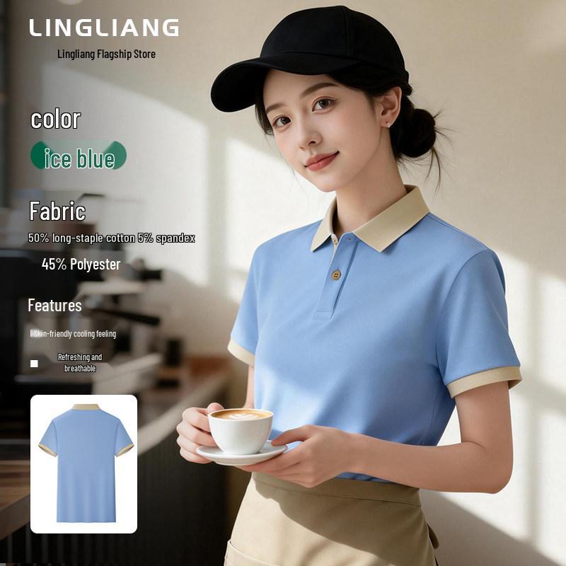

2026 Premium Women s Short Sleeve Polo Shirt with Logo Print for Office Teams XL