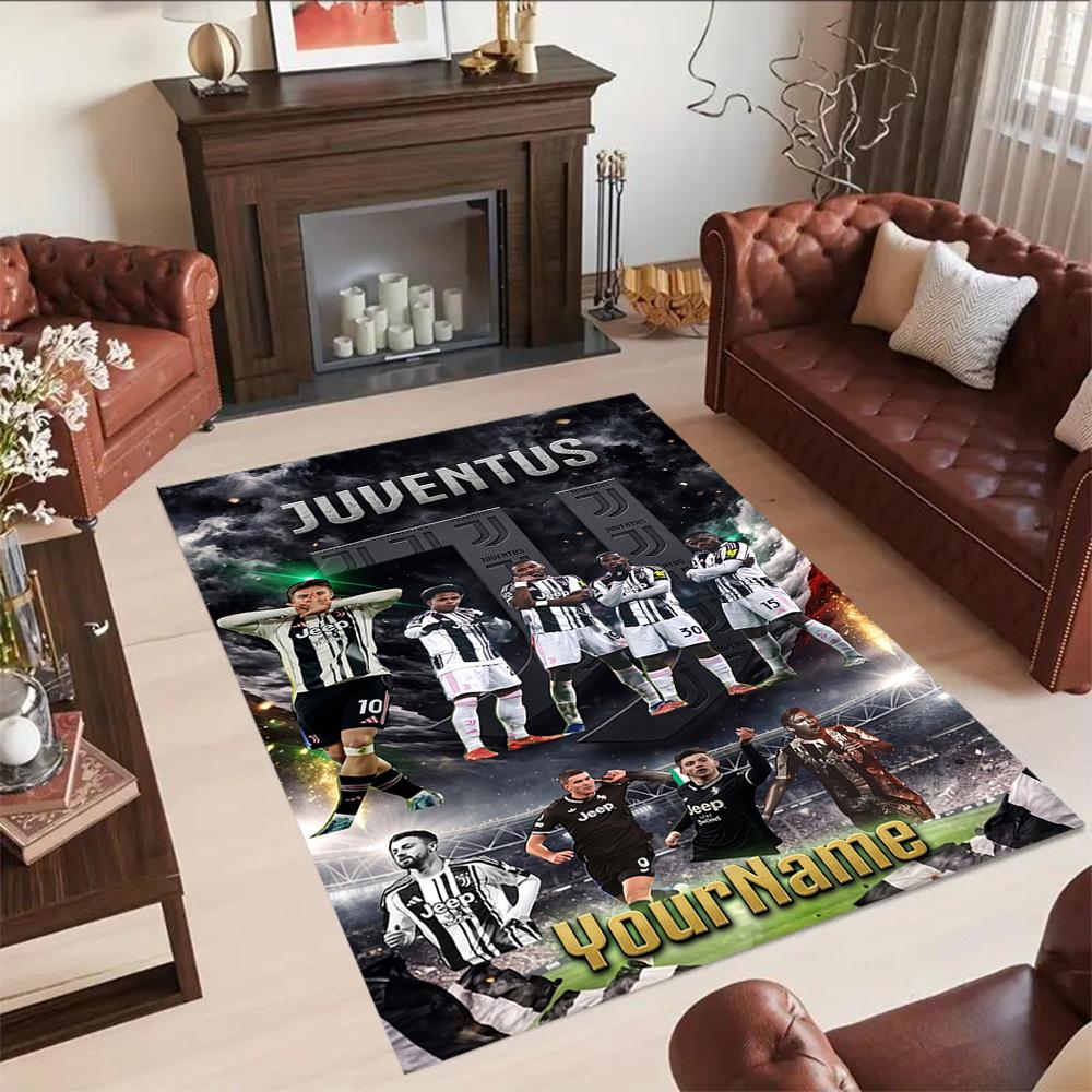 Juventus Customize Your Name Carpet Perfect for Playrooms Dormitory Dining Room Foyer Antislip Carpet Office Home Decor Wedding Party Gift