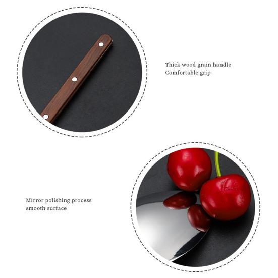 Geschirrset Klassisches Französisches Design 5-teiliges Edelstahl-Besteck mit Imitation-Holzgriff Spülmaschinenfest Besteckset Rostbeständig Steakmesser