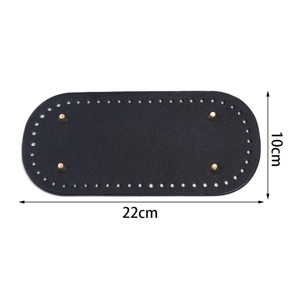 1pc Round Long Bottom For Knitted Bag PU Leather Bag Base Handmade Bottom With Holes Diy Crochet Bag Bottom Accessories