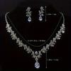 Fashion Bridal Jewelry Wedding Accessories Zircon Rhinestone Set Wedding Banquet Party Versatile Luxury Women's Necklace Earring