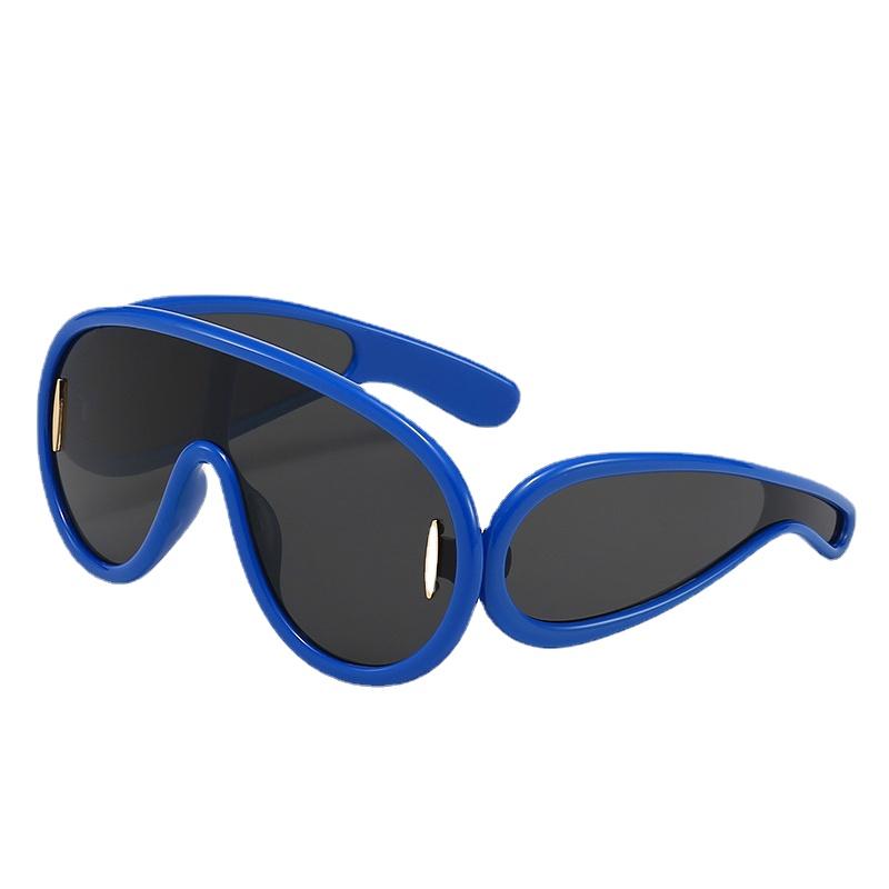 

Oversized Y2K Punk One-Piece Sunglasses Women Sports Wave Mask Sun Glasses for Lady Luxury Steampunk Eyewear Goggle As shown in Figure
