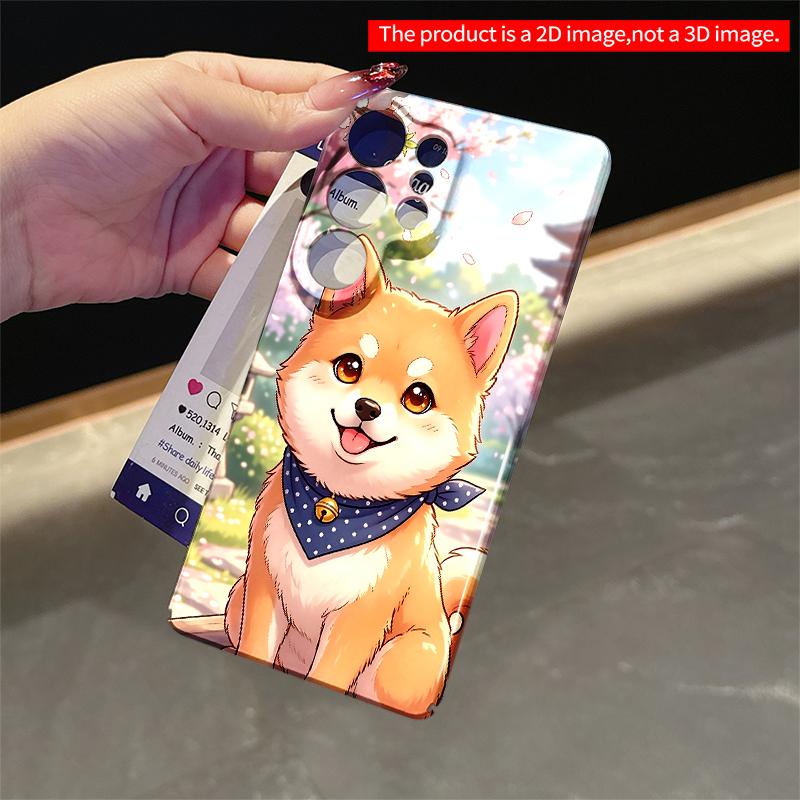 2DFlat Samsung phone case Cherry Blossom Shiba Inu with Bell Bandana Applicable to Galaxy S22 S23 S24 S25ULTRA S26 A12 A13 A14 A15 A16