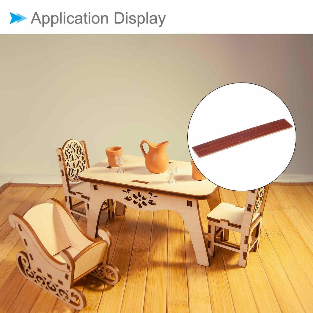 CoCud Dollhouse Flooring, 3.94 Inch Length, Self-Adhesive Wooden Flooring for Miniature Dollhouses, Peel and Stick (Red) - 40 Pieces (For Dollhouse