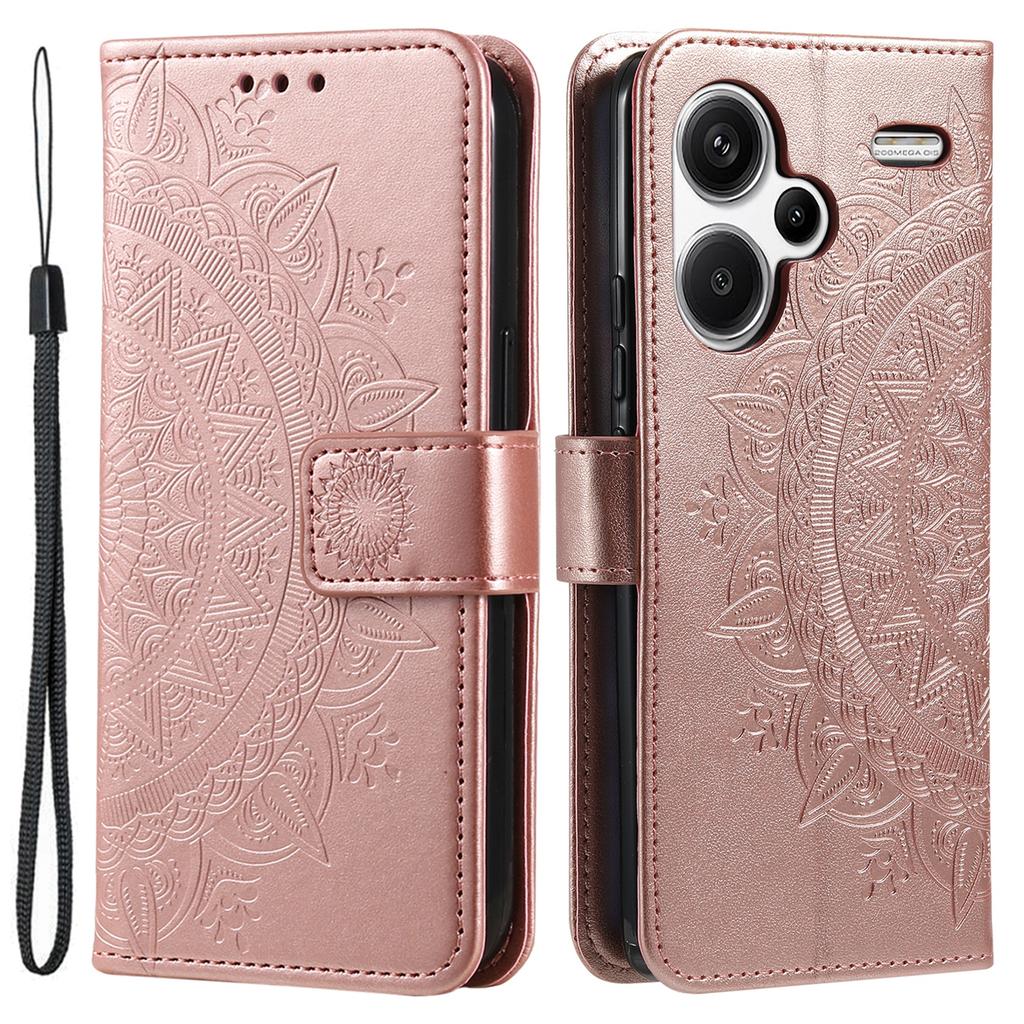 Pour Xiaomi Redmi Note 13 Pro+ 5G Étui Mandala Fleur Imprimé Cuir PU Housse à Rabat