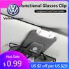 2026 Hot For Volkswagen VW Car Sun Visor Organizer Sunglasses Card Holder Storage Sunshade Bag For VW Tiguan Jetta Polo Golf Pas