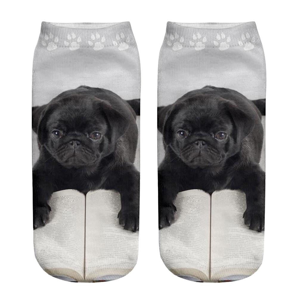 Popular Funny Unisex Short Socks 3D Dog Printed Anklet Socks Casual Socks