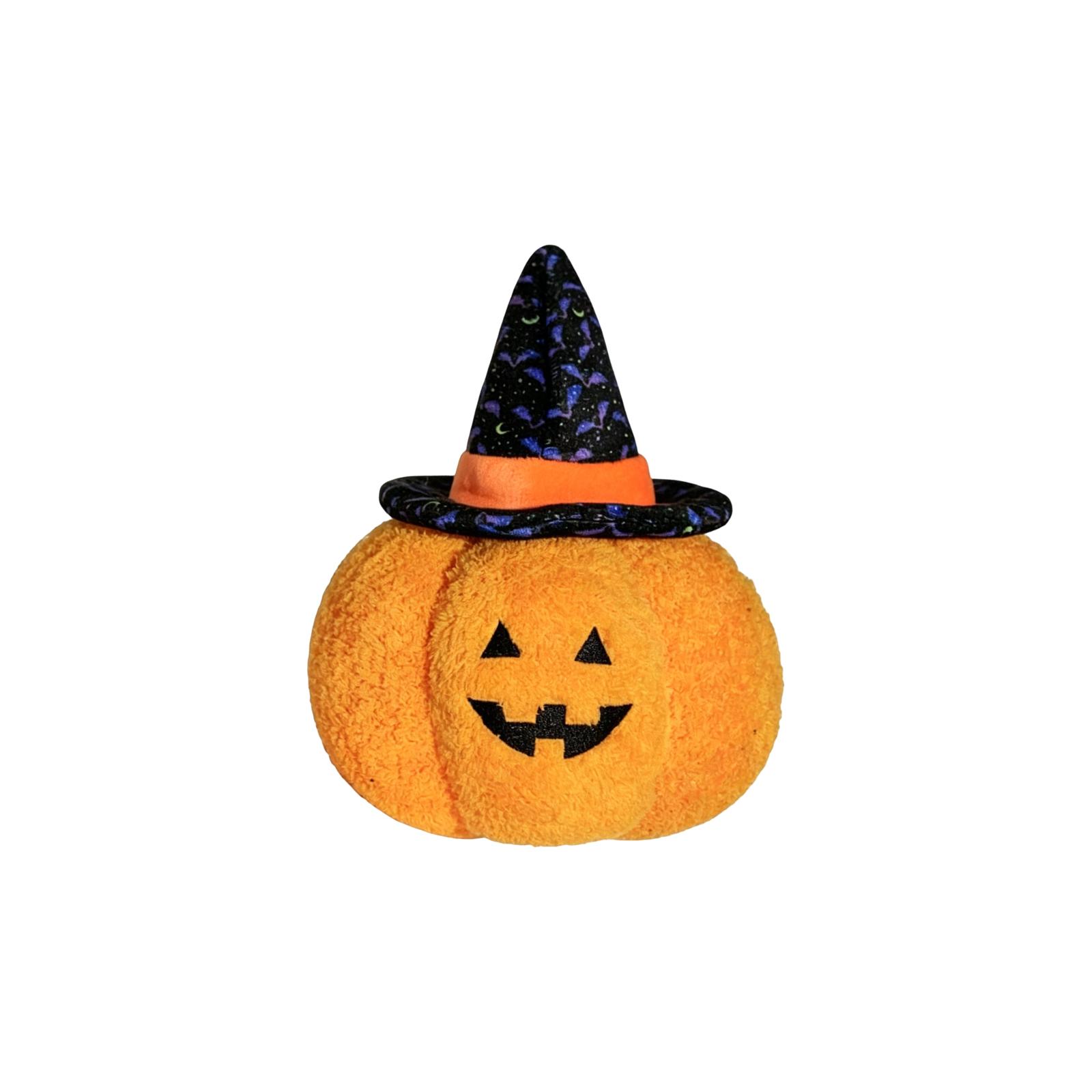 Plush Halloween Pumpkin Toy with Witch Hat Soft Stuffed Ghost Bat Plush Decoration for Halloween Party Home Decor One Size