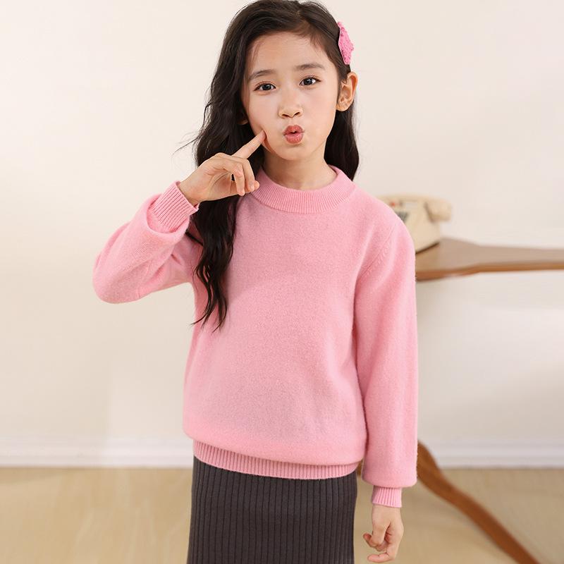 Pulover Premium pentru Copii din Cașmir Pur - Gât Mediu-Înalt, Tricot Cald de Toamnă/Iarnă pentru Băieți și Fete