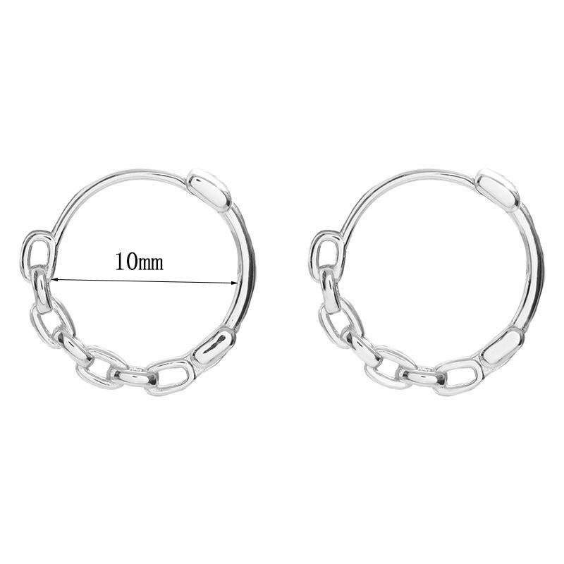 

ANENJERY цепочка асимметричные пряжки для ушей модные женские серьги простые роскошные ювелирные аксессуары 10mm серебряный