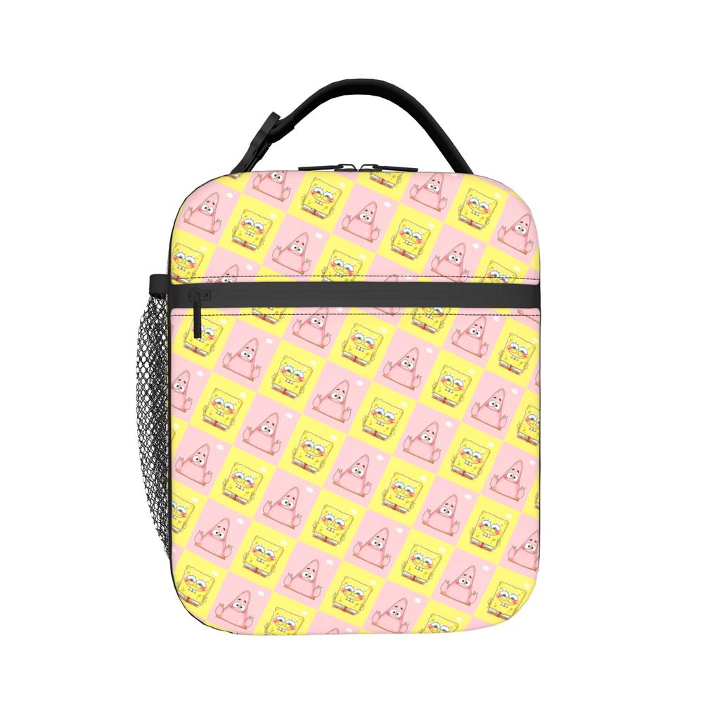 Custom S-Sponges Anime Bobes Insulated Lunch Tote Bag for Women Men Cartoon Resuable Thermal Cooler Bento Box Outdoor Camping