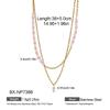 Elegant Double-Layered Colored Natural Stone & Pearl Necklace with Titanium Steel Clavicle Chain