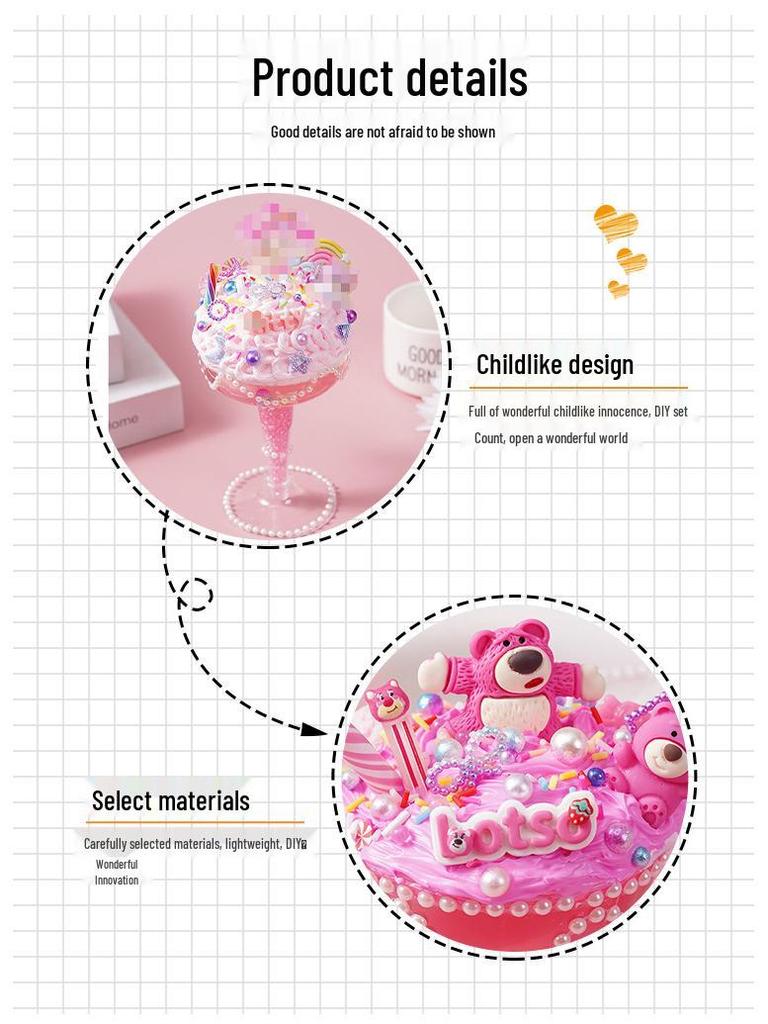 Kids' DIY Ice Cream Toy Set with Colored Clay & Crystal Mud