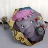 Dumbo, Mother-and-Baby Elephant Automatic Opening and Closing Umbrella - 8 Ribs Portable Folding Umbrella with Plastic Handle, Suitable for