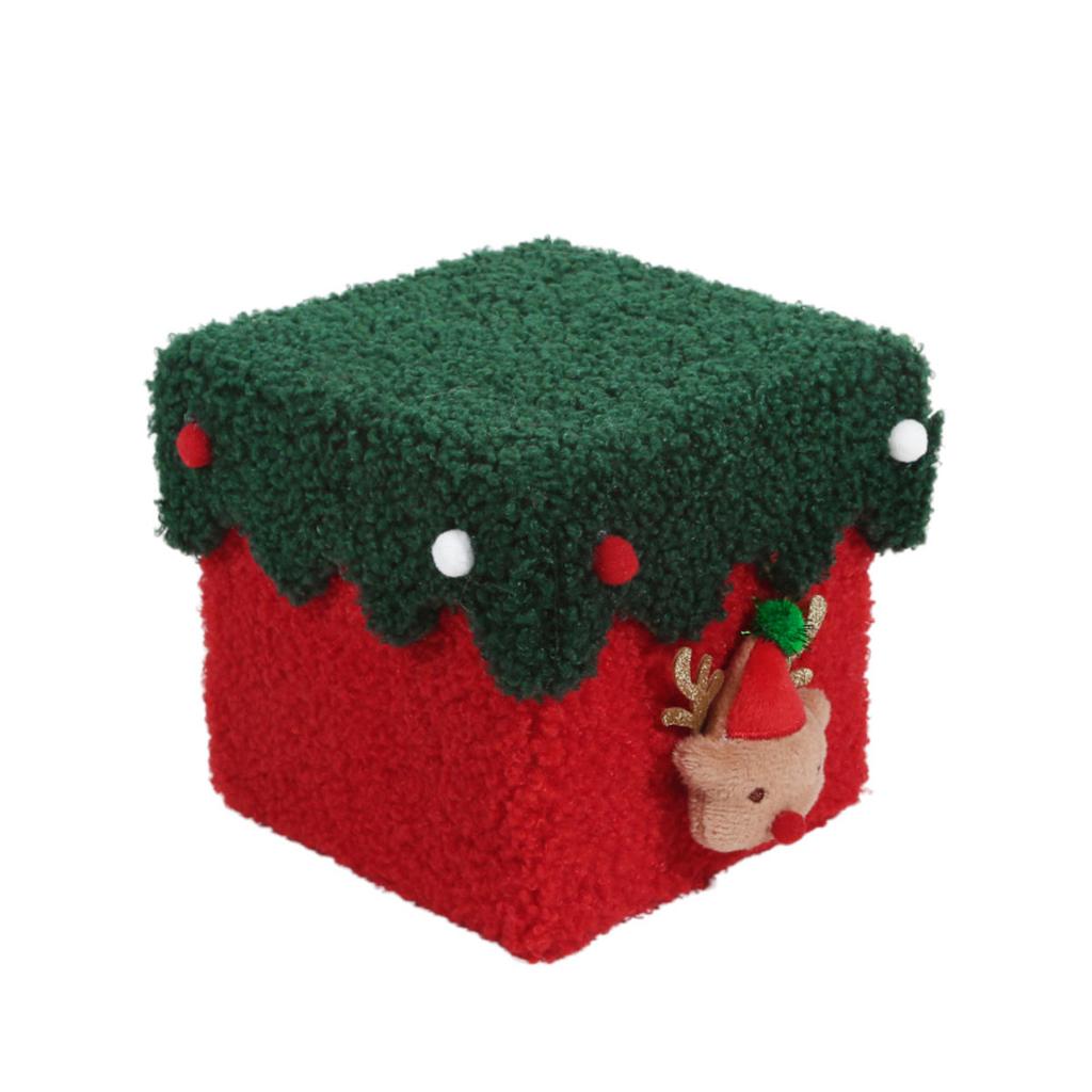 Household Xmas Children's Bombonera Christmas Eve Lint Christmas Gift Box Present Ribbon Xmas  Eve Gift Box