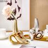 Golden/Silver Resin Banana Vase Minimalist Plant Pots Table Decoration Flower Arrangement Floral Vase Room Aesthetic Decor