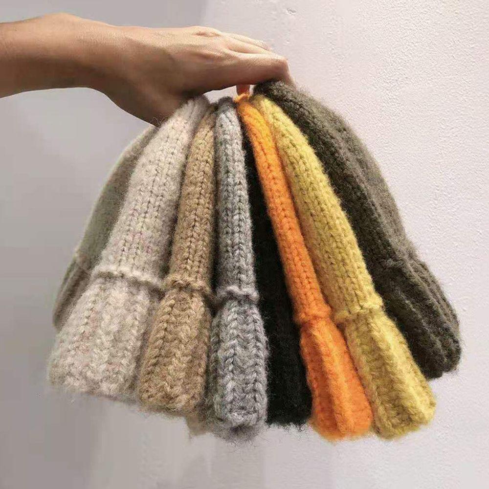 Outdoor Sunscreen Cap Autumn Winter Hat Fisherman Bucket Hat Korean Style Cap Knitting Wool Cap