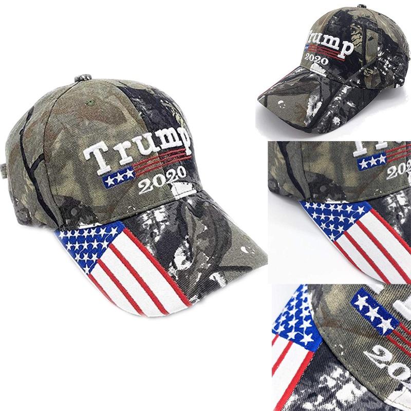 Camo Trump 2020 Hat Keep America Great Baseball Hat Embroidered Flag American