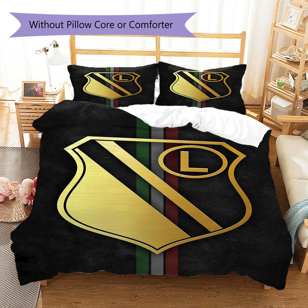 Legia Warszawa Pattern Bedding,Quilt Set Quilt Cover Pillowcase Home Birthday Gift(1 * duvet cover + 2 * pillowcase, without core)