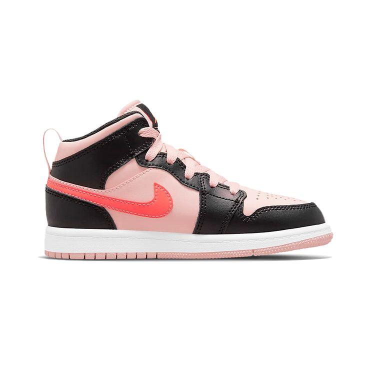 Air Jordan 1 Mid PS Black Pink Crimson Kids Sneakers Atmosphere Infrared-23 640734-604