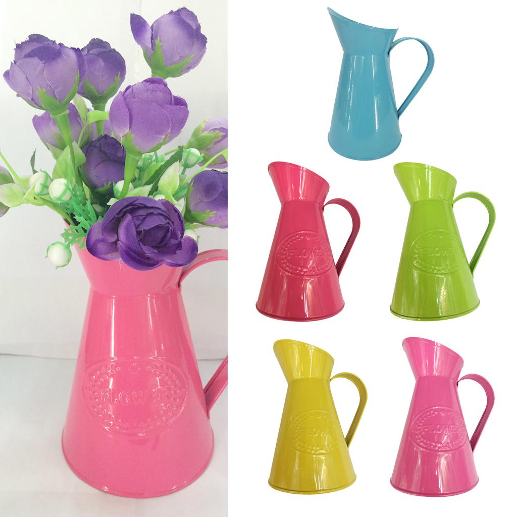 Country Style Metal Vase Flower Pot Jug Holder Wedding Retro