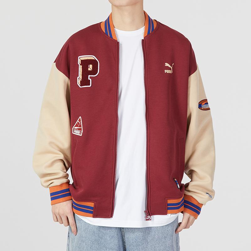 Puma Team Badge Bomber Jacket Unisex Jacket Dark-Red 677373-49