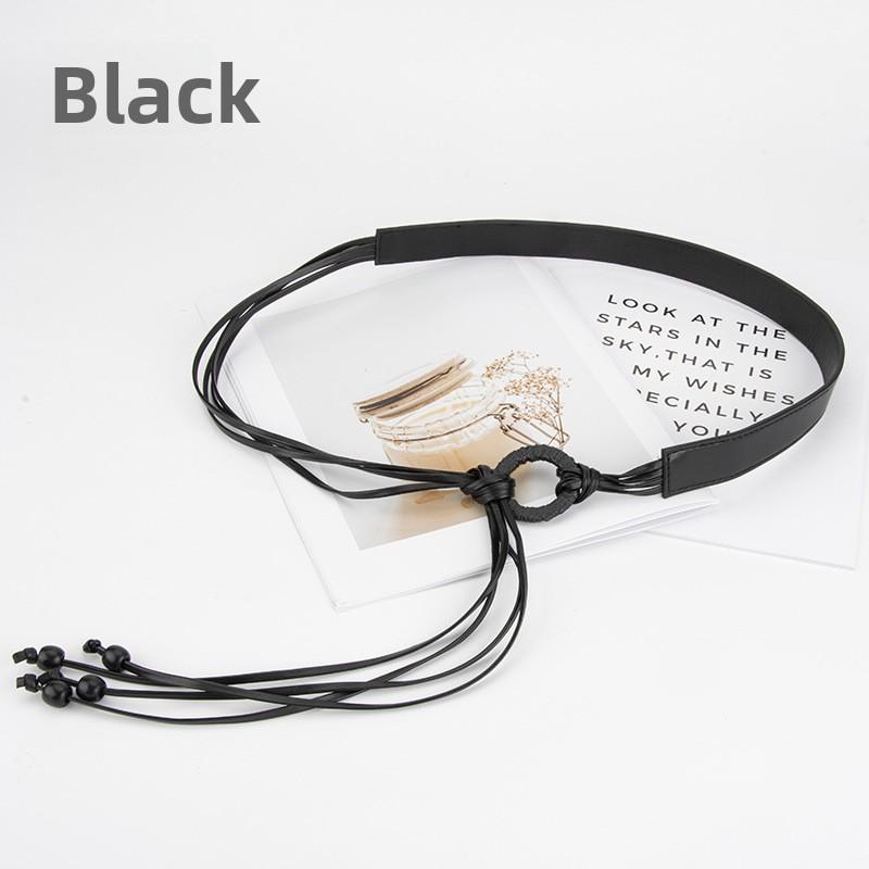 

Стильный плетеный женский пояс, дизайн с бахромой из бусин, украшение для платья, завязывающаяся узлом и завязывающаяся поясная цепочка, женщины