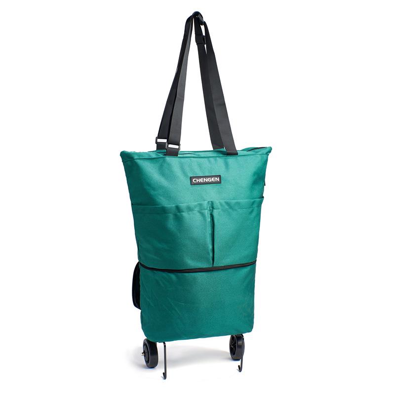 Foldable One-Way Wheel Shopping Tote – Portable, Large Capacity for Travel and Groceries