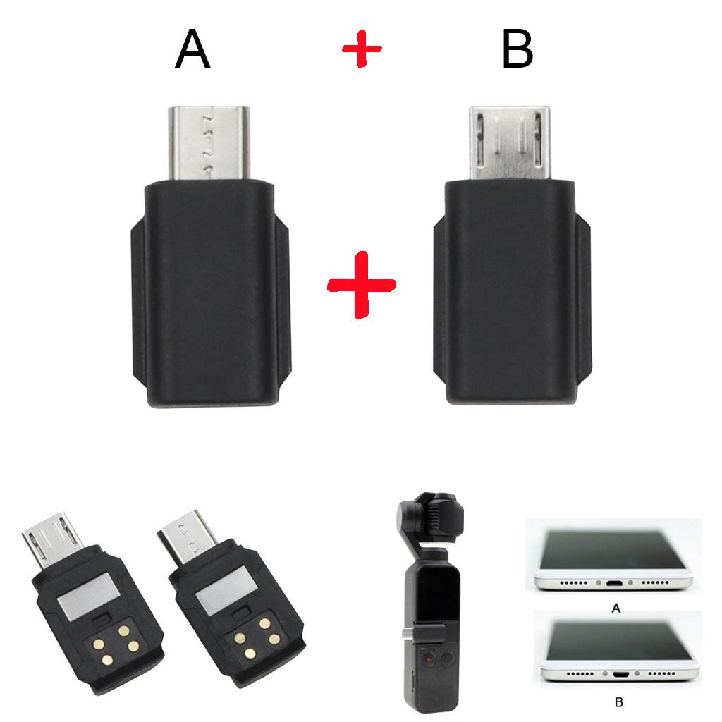 

2PC For Osmo Pocket Smartphone Adapter For Android Micro USB Connector чёрный