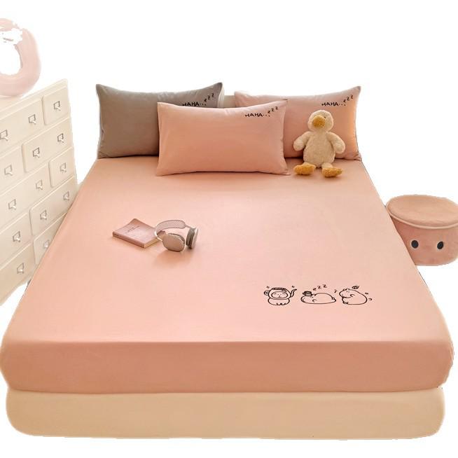 Class A 100% Cotton Fitted Sheet: Soft, Skin-Friendly, Breathable, Sweat-Wicking Mattress Protector for Dormitory Single Simmons.