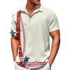Men's Independence Day Print Button Short Sleeve Shirts Men's Casual Fashion Short Sleeve Shirts