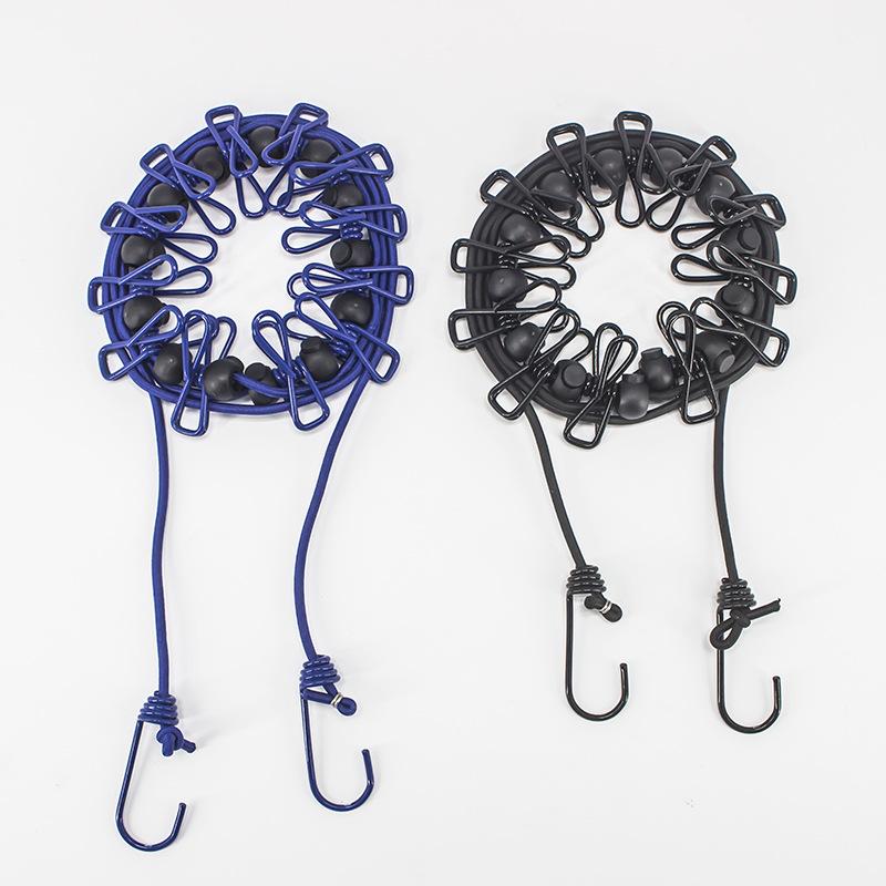 Portable Windproof Non-Slip Clothesline with Clips and Buckle