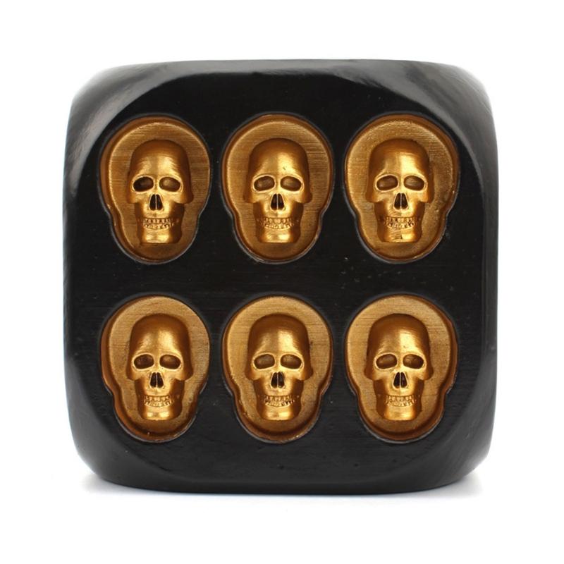 Halloween Skull Dice Skeleton Face Game Dice Resin 6 Sided Board Game Dice Novelty Party Toy Home Decorations