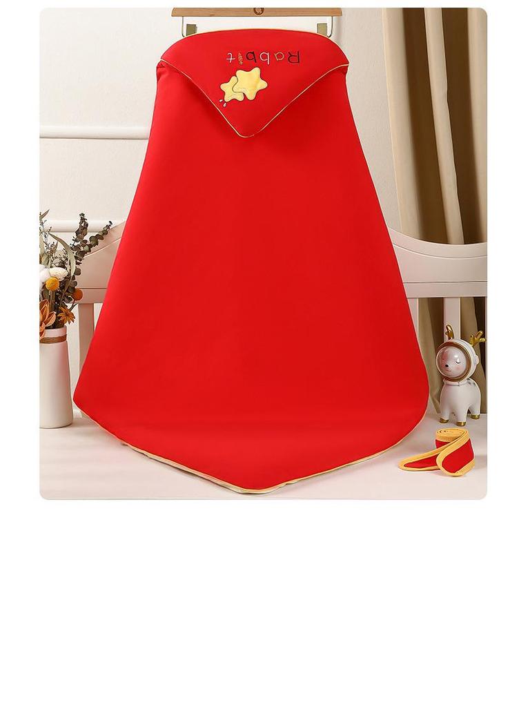 Bright Red Pure Cotton Baby Swaddle for Boys & Girls - Thickened Autumn/Winter Newborn Wrap