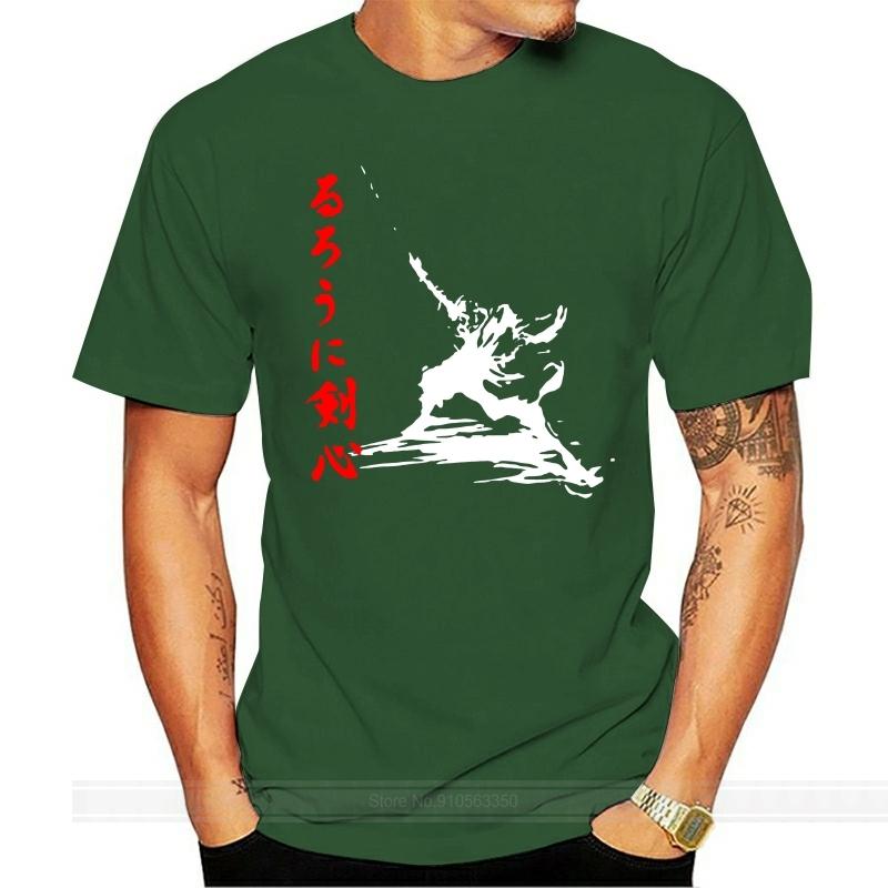 Rurouni Kenshin Samurai X - Anime T-Shirt - Alle Größen - Herren- und Damen-Figurbetontes T-Shirt Mode Rundhals Kleidung T-Shirts