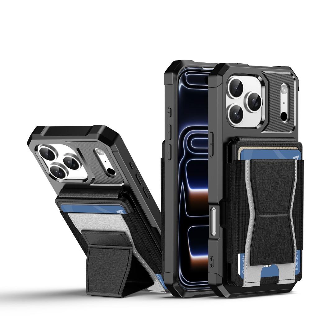 Card Slot Wallet Phone Case For iPhone 17 Pro Max Air 16 15 14 Plus 13 12 11 Foldable Kickstand PU Leather Shockproof Cover