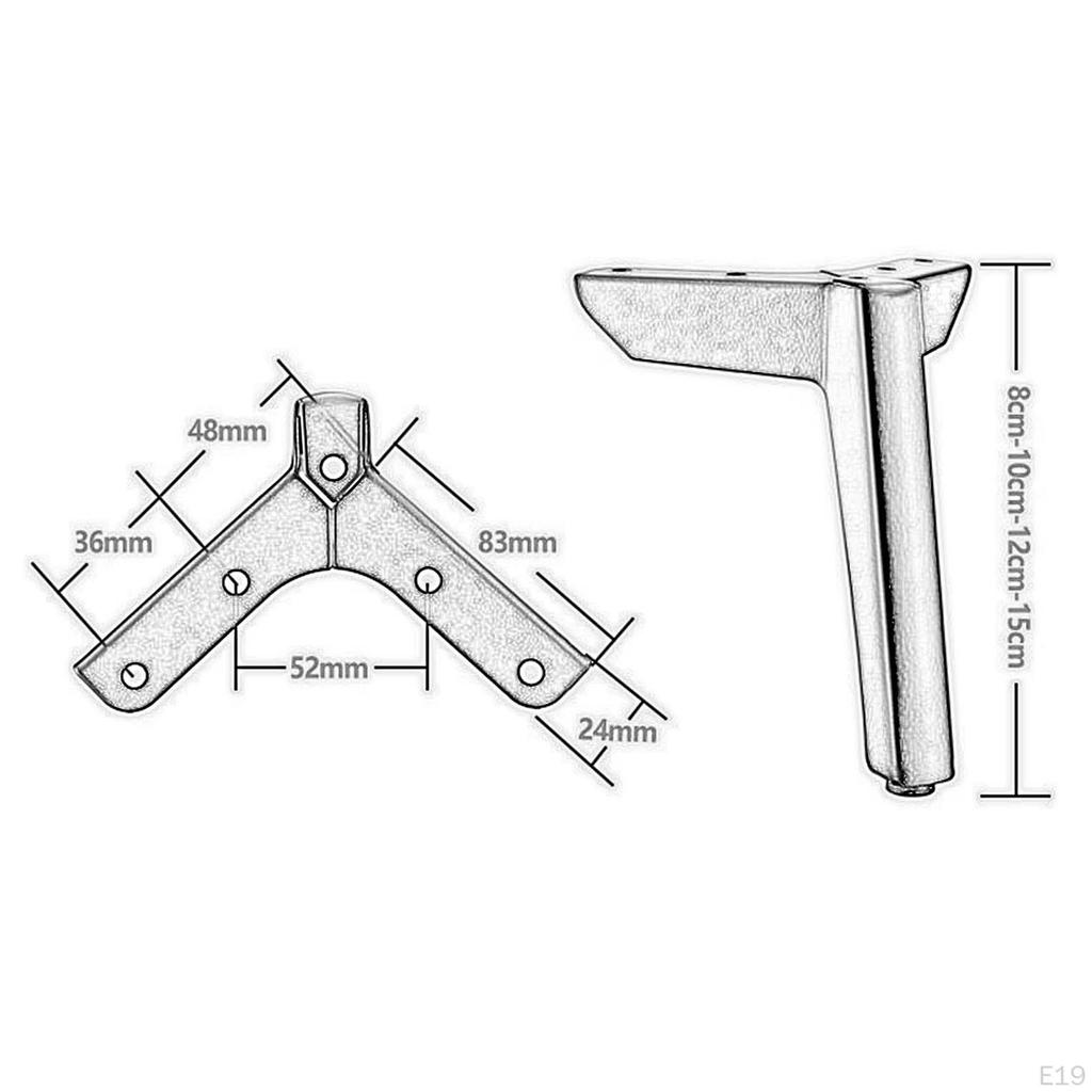 Corner Furniture Feets Sofa Legs Metal Triangle for Table