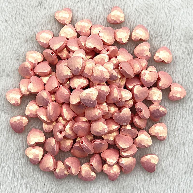30pcs 11mm Colourful Heart Shape Acrylic Loose Spacer Beads for Jewelry Making DIY Handmade Bracelets Accessories