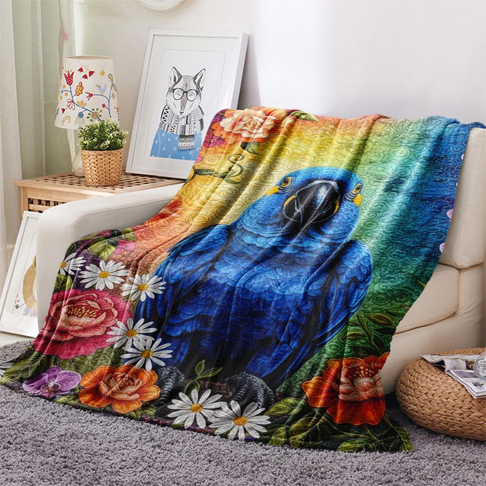 1PC Bohemian style Print FlAannel Blanket, High quality Comfortable for All Seasons, Home Decor, Warmth and Comfort