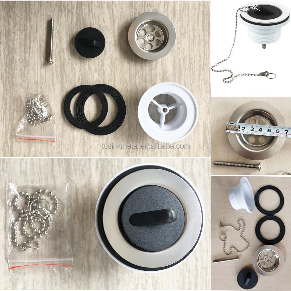1-1/2 Inch Sink Drainer Siphon Chrome Basket Kitchen Sink Strainer (as the picture,Stainless Steel)