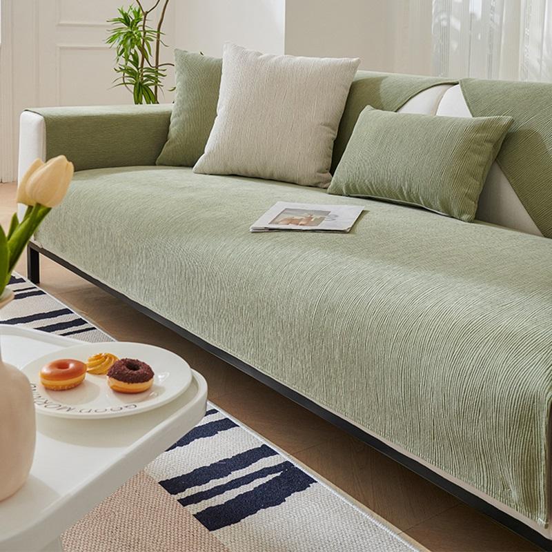 

1PC Nordic Chenille Sofa Seat Cover Solid Color L Shape Couch Slipcover Anti-dirty Pets Kids Sofa Mat Towel for Living Room 70x70cm 1pc A