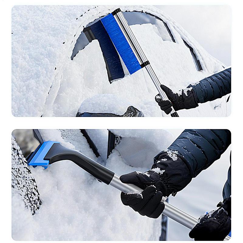 Extendable Car Windshield Wiper Snow Removal Brush 2in1 Aluminum Alloy Snow Shovel With Broom Vehicle Cleaning Accessories