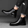 Mode Lässige Leder Chelsea Herrenstiefel mit seitlichem Reißverschluss Komfort Business Schuhe Echtes Leder Spitz Herren Stiefeletten Herren Kleiderschuhe