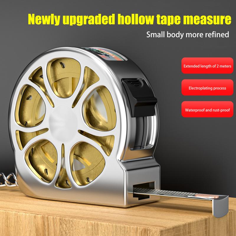 2M Metric Tape Measure Stainless Steel Retractable Metric Ruler Portable Mini Hollow Pocket Tape Measure Home Measuring Tools