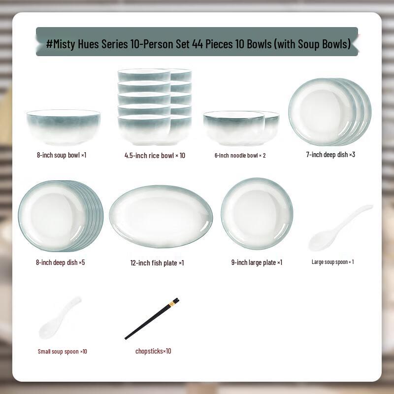 Morder Lanka Gradient Underglaze Ceramic Dinnerware Set