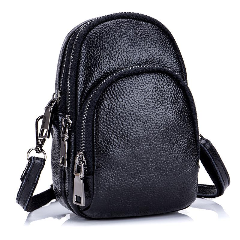 

Вместительная сумка через плечо с тремя молниями, женская сумка, новая повседневная универсальная сумка для мобильного телефона из Гуанчжоу, женская сумка чёрный