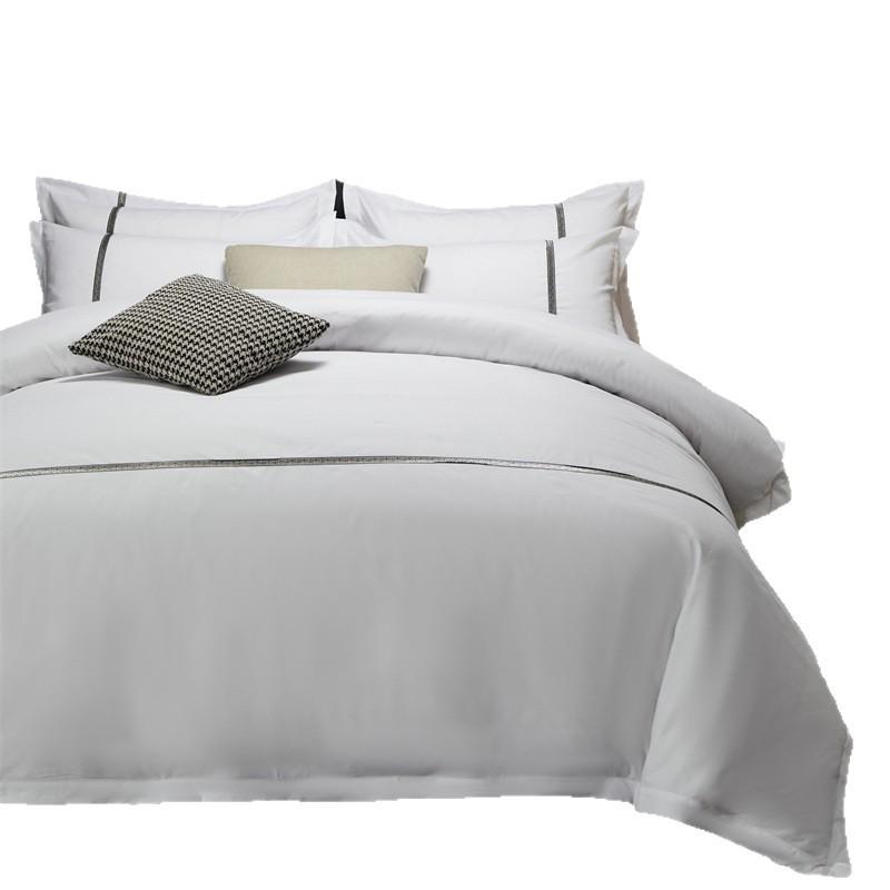 Four-Piece White Bedding Set for Hotels, Guesthouses & B&Bs: Includes Sheets and Three-Piece Duvet Cover Set