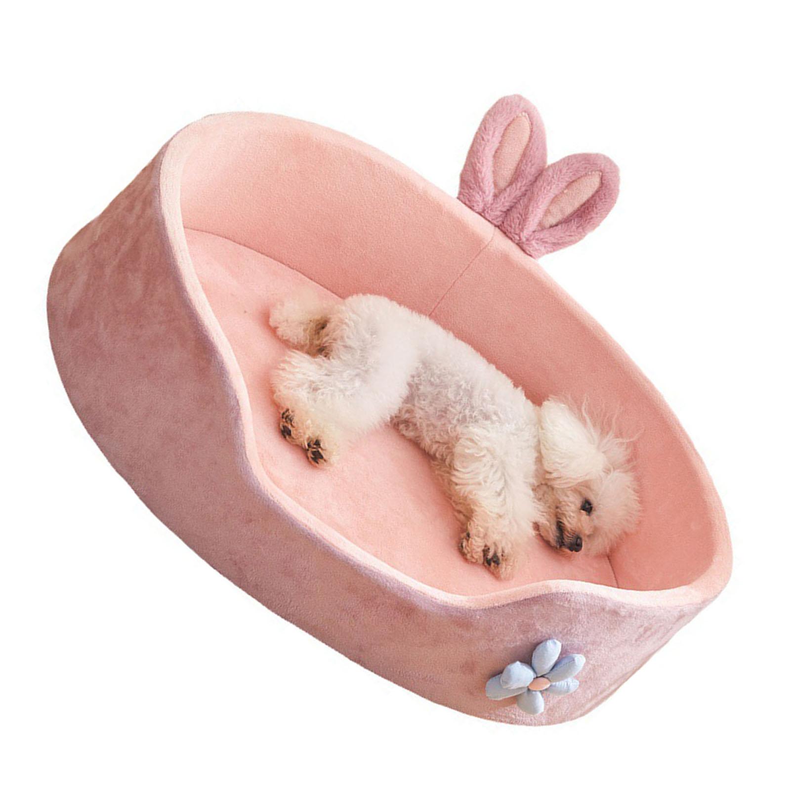

Pink Pet Bed Detachable Washable Dog Sleeping Bed Soft Comfortable Warm Cat Bed for Four Seasons L L